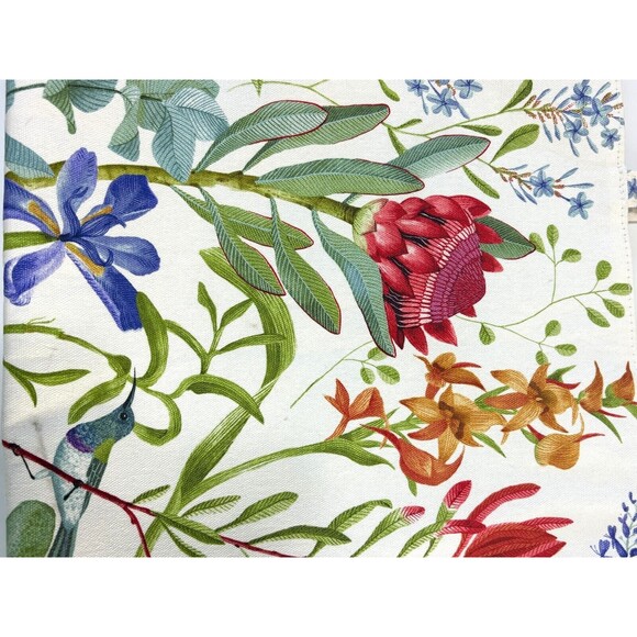 Estee Lauder White Floral Printed Canvas Shopper Tote Bag Mint Green Liner "New" - Picture 7 of 12